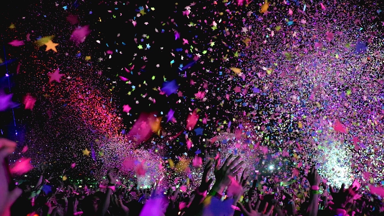 concert, confetti, fête